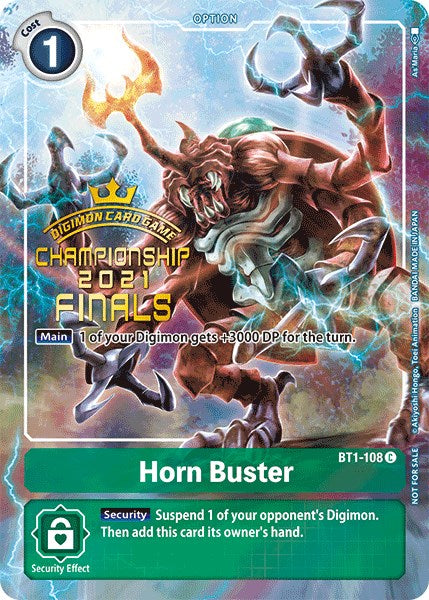 Horn Buster (2021 Championship Finals Tamer's Evolution Pack) [BT1-108] [Release Special Booster 1.0] Foil