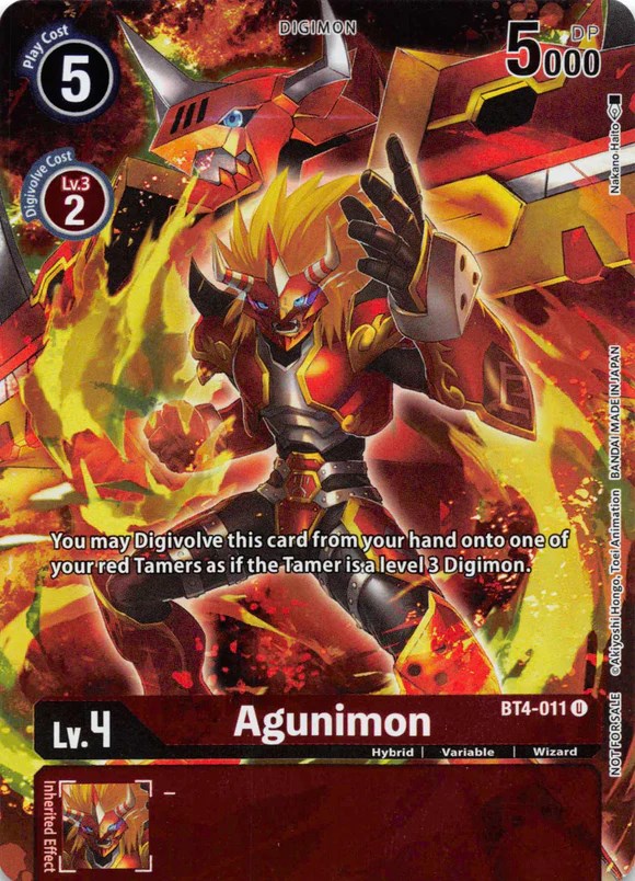 Agunimon (Tamer's Evolution Box 2) [BT4-011 U] [Great Legend] Foil
