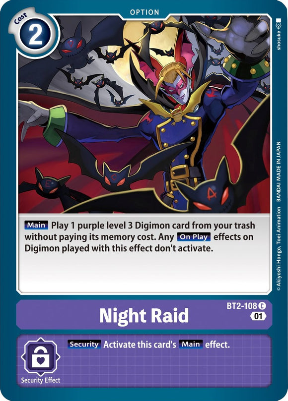 Night Raid (Parallel Rare) [BT2-108] [Starter Deck 10: Parallel World Tactician]