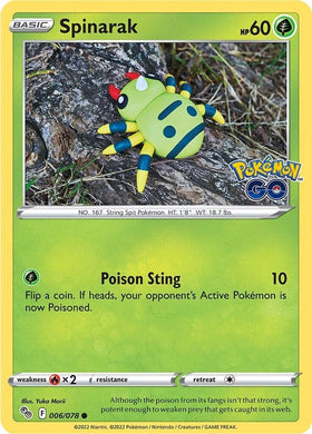 Spinarak [006/078] [Pokemon GO] Reverse Holofoil