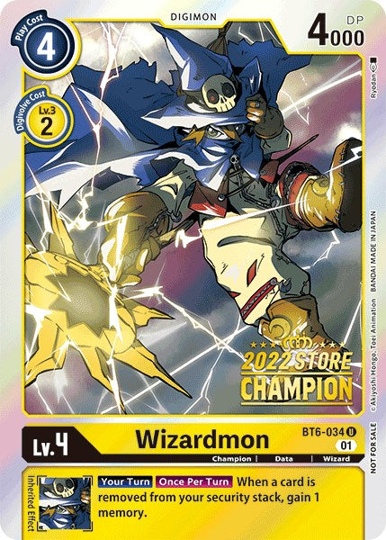 Wizardmon (2022 Store Champion) [BT6-034 U] [Double Diamond] Foil