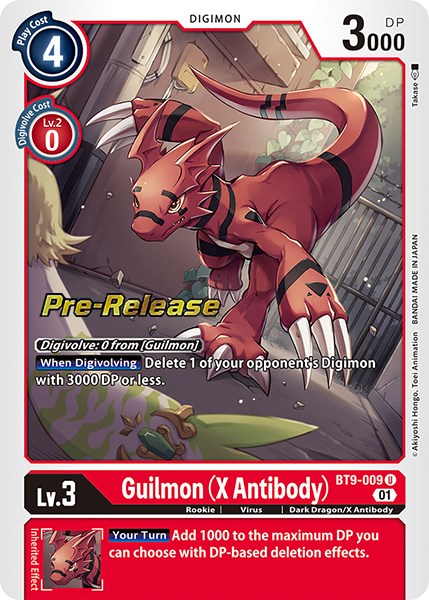 Guilmon (X Antibody) [BT9-009] [X Record Pre-Release Cards] Foil