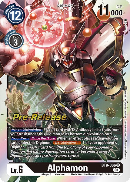 Alphamon [BT9-066 R] [X Record Pre-Release Cards] Foil