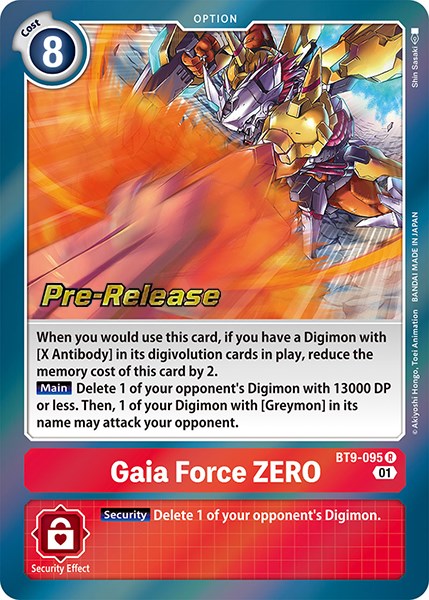 Gaia Force ZERO [BT9-095] [X Record Pre-Release Cards] Foil