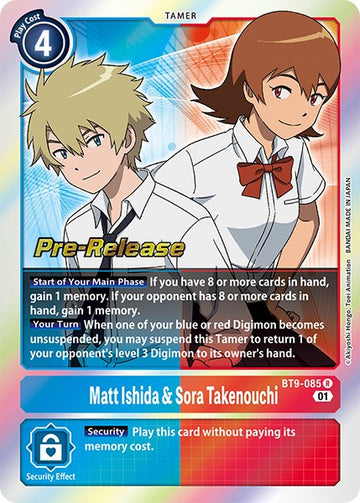 Matt Ishida & Sora Takenouchi [BT9-085] [X Record Pre-Release Cards] Foil
