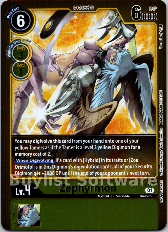 Zephyrmon (Event Pack 3) [BT7-036] [Next Adventure] Foil