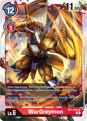 WarGreymon (ST-11 Special Entry Pack) [BT1-025] [Release Special Booster 1.0] Foil
