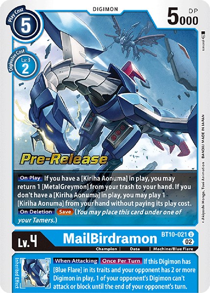 MailBirdramon [BT10-021] [Xros Encounter Pre-Release Cards] Foil