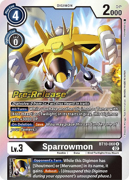 Sparrowmon [BT10-060] [Xros Encounter Pre-Release Cards] Foil