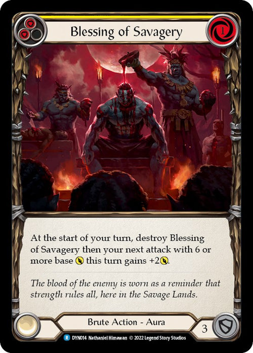 Blessing of Savagery (Yellow) [DYN014] [Dynasty] Rainbow Foil