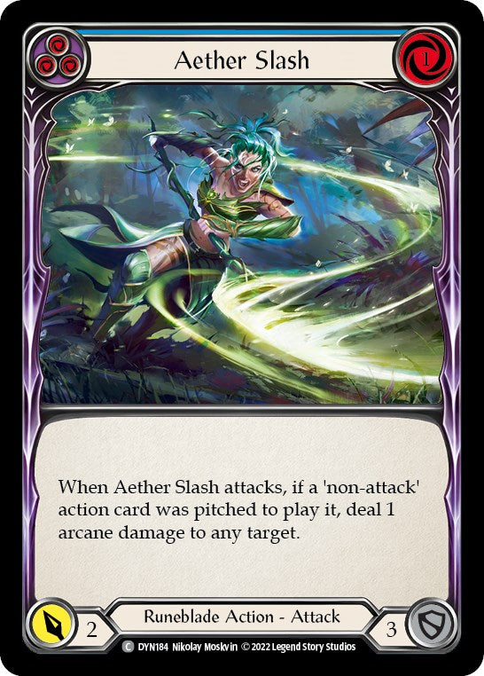 Aether Slash (Blue) [DYN184] [Dynasty] Rainbow Foil