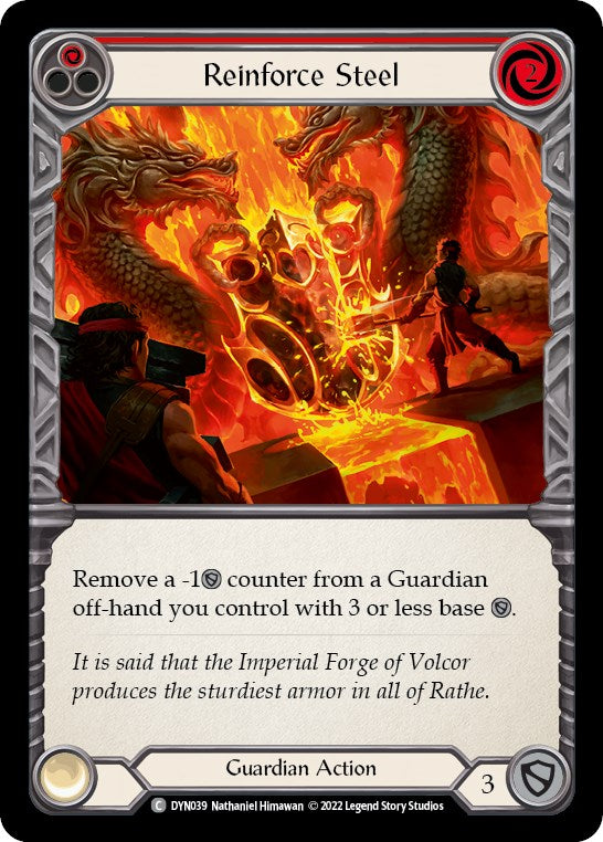 Reinforce Steel (Red) [DYN039] [Dynasty] Rainbow Foil