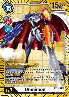 Omnimon (2nd Anniversary Card Set) [BT1-084] [Release Special Booster 1.0] Foil