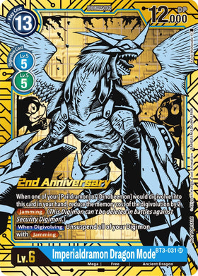 Imperialdramon Dragon Mode (2nd Anniversary Card Set) [BT3-031] [Release Special Booster 1.0] Foil