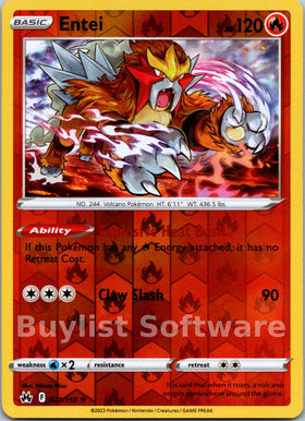 Entei [021/159] [Crown Zenith] Reverse Holofoil