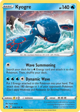 Kyogre [036/159] [Crown Zenith] Holofoil