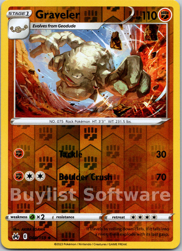 Graveler [068/159] [Crown Zenith] Reverse Holofoil