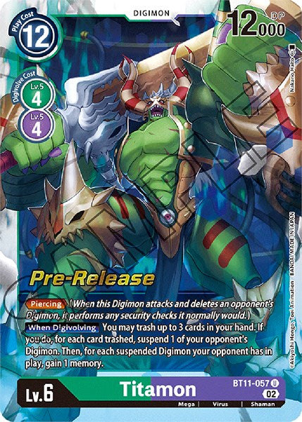 Titamon [BT11-057] [Dimensional Phase Pre-Release Cards] Foil