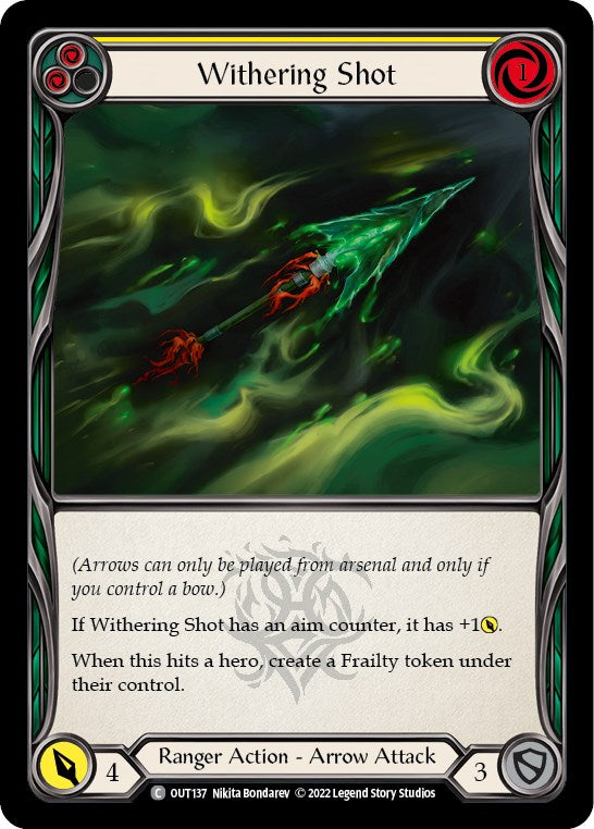 Withering Shot (Yellow) [OUT137] [Outsiders] Rainbow Foil