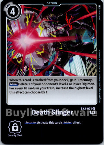 Death Slinger (Alternate Art) [EX2-071] [Starter Deck 14: Beelzemon Advanced Deck Set] Foil
