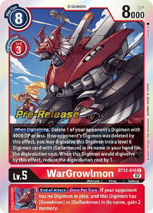 WarGrowlmon [BT12-016] [Across Time Pre-Release Cards] Foil