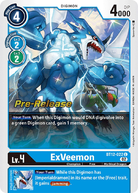 ExVeemon [BT12-022] [Across Time Pre-Release Cards] Foil