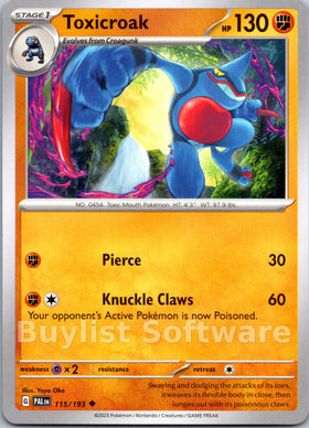 Toxicroak [115/193] [Paldea Evolved]