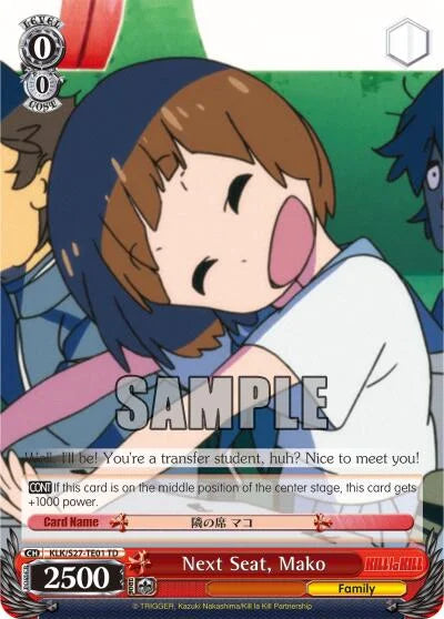 4d91944a-0b46-47fa-bea9-fb030e9bcfeb | ws-klk/s27-te01-td-nf-killlakill-t-tri-nm | Next Seat, Mako (TD)