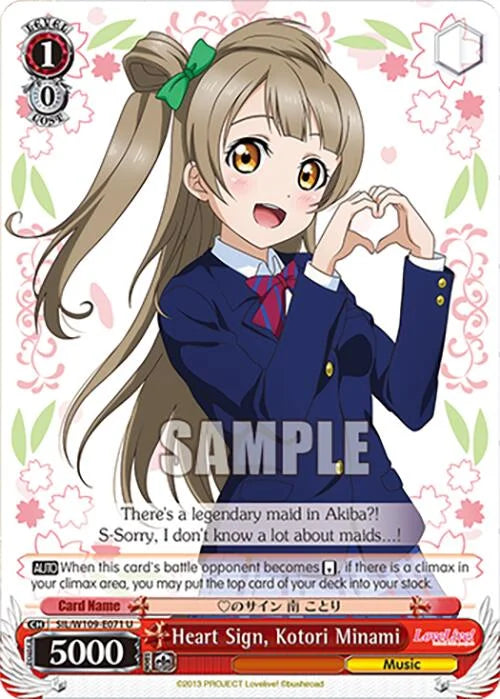 4d91944a-0b46-47fa-bea9-fb030e9bcfeb | ws-sil/w109-e071-u-nf-loveliveschoidolfest2miralive-unc-nm | Heart Sign, Kotori Minami