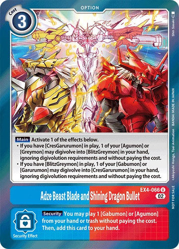 Adze Beast Blade and Shining Dragon Bullet (Alternate Art) [EX4-066 U] [Alternative Being Booster] Foil