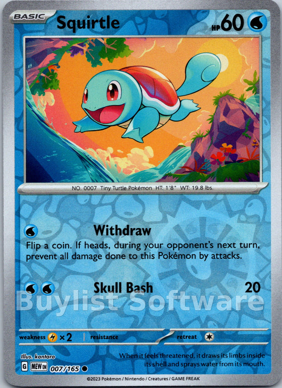 Squirtle [007/165] [Scarlet & Violet 151] Reverse Holofoil