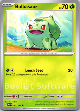 Bulbasaur [001/165] [Scarlet & Violet 151]