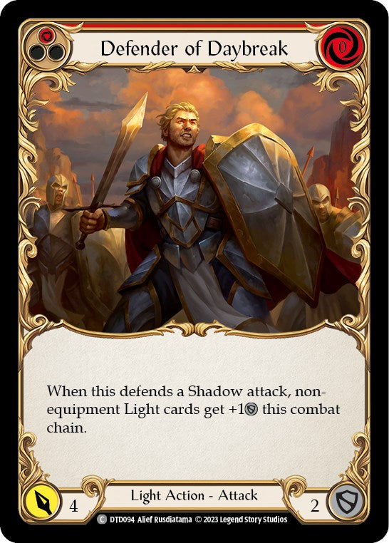 Defender of Daybreak (Red) [DTD094] [Dusk till Dawn] Rainbow Foil