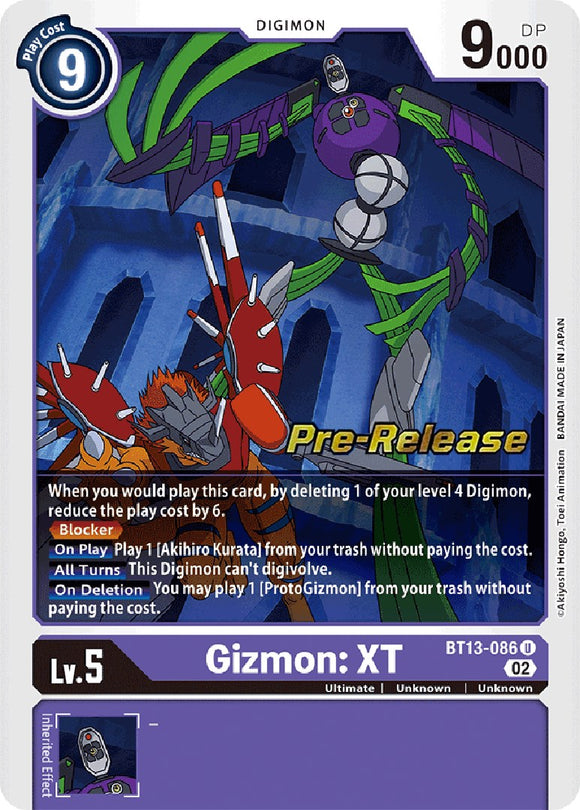Gizmon: XT [BT13-086] [Versus Royal Knights Pre-Release Cards] Foil