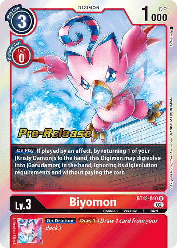 Biyomon [BT13-010] [Versus Royal Knights Pre-Release Cards] Foil