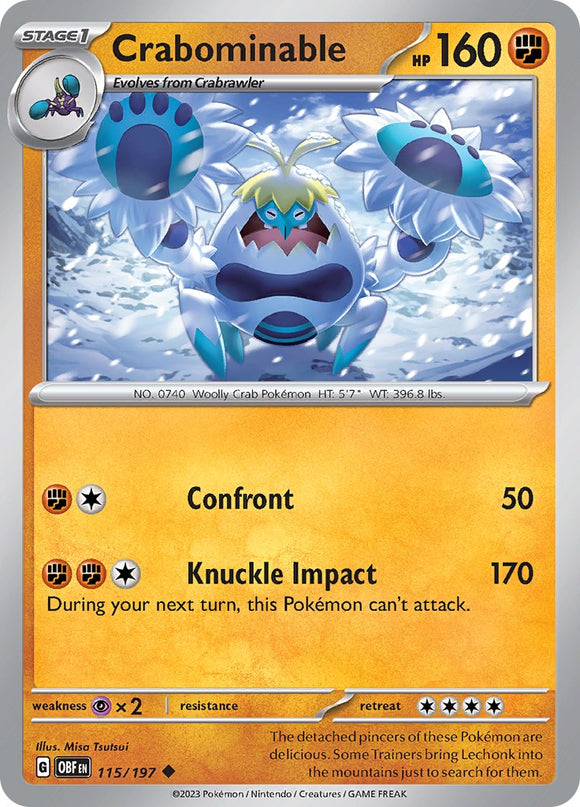 Crabominable [115/197] [Obsidian Flames] Reverse Holofoil