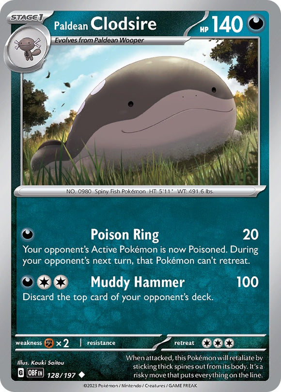 Paldean Clodsire [128/197] [Obsidian Flames] Reverse Holofoil