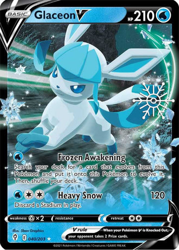 Glaceon V (Holiday Calendar) [040/203] [Evolving Skies] Holofoil