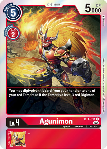 Agunimon (Resurgence Booster Reprint) [BT4-011 U] [Resurgence Booster] Foil