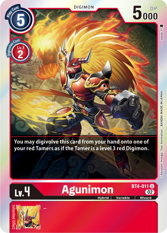 Agunimon (Resurgence Booster Reprint) [BT4-011 U] [Resurgence Booster] Foil