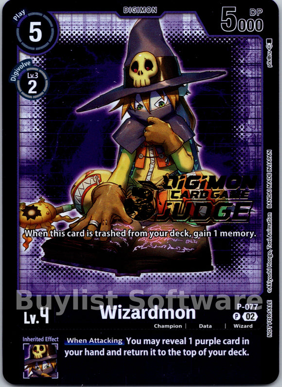 Wizardmon - P-077 (Judge Pack 4) [P-077 P] [Digimon Promotion Cards] Foil