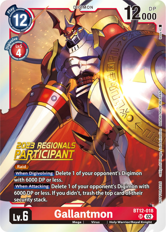 Gallantmon (2023 Regionals Participant) [BT12-018] [Across Time] Foil