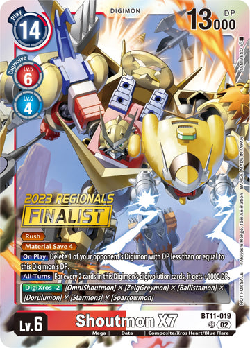 Shoutmon X7 (2023 Regionals Finalist) [BT11-019] [Dimensional Phase] Foil