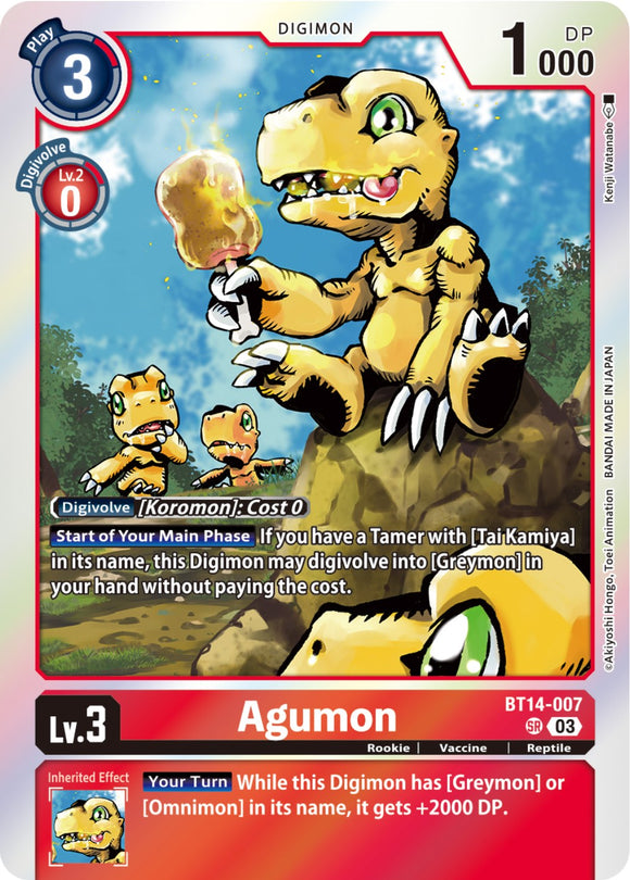 Agumon [BT14-007 SR] [Blast Ace] Foil