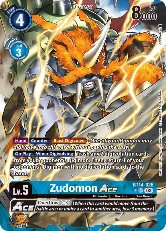 Zudomon ACE (Alternate Art) [BT14-026 SR] [Blast Ace] Foil
