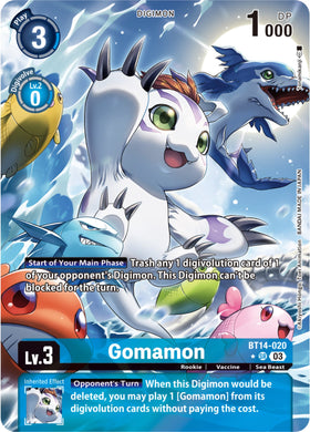 Gomamon (Alternate Art) [BT14-020] [Blast Ace] Foil