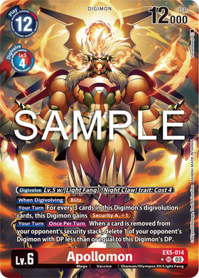 Apollomon (Alternate Art) [EX5-014] [Animal Colosseum] Foil