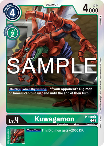 Kuwagamon (Limited Card Pack Ver.2) [P-100] [Digimon Promotion Cards] Foil