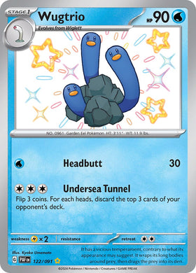 Wugtrio [122/091] [Paldean Fates] Holofoil