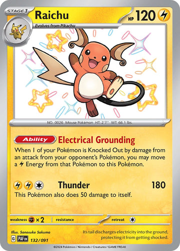 Raichu [132/091] [Paldean Fates] Holofoil